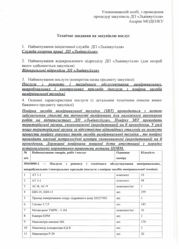 Технічне завдання на закупівлю послуг з повірки засобів вимірювальної техніки (ЗВТ)_page-0001